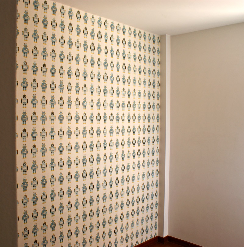 Colocación Papel Pintado Robots