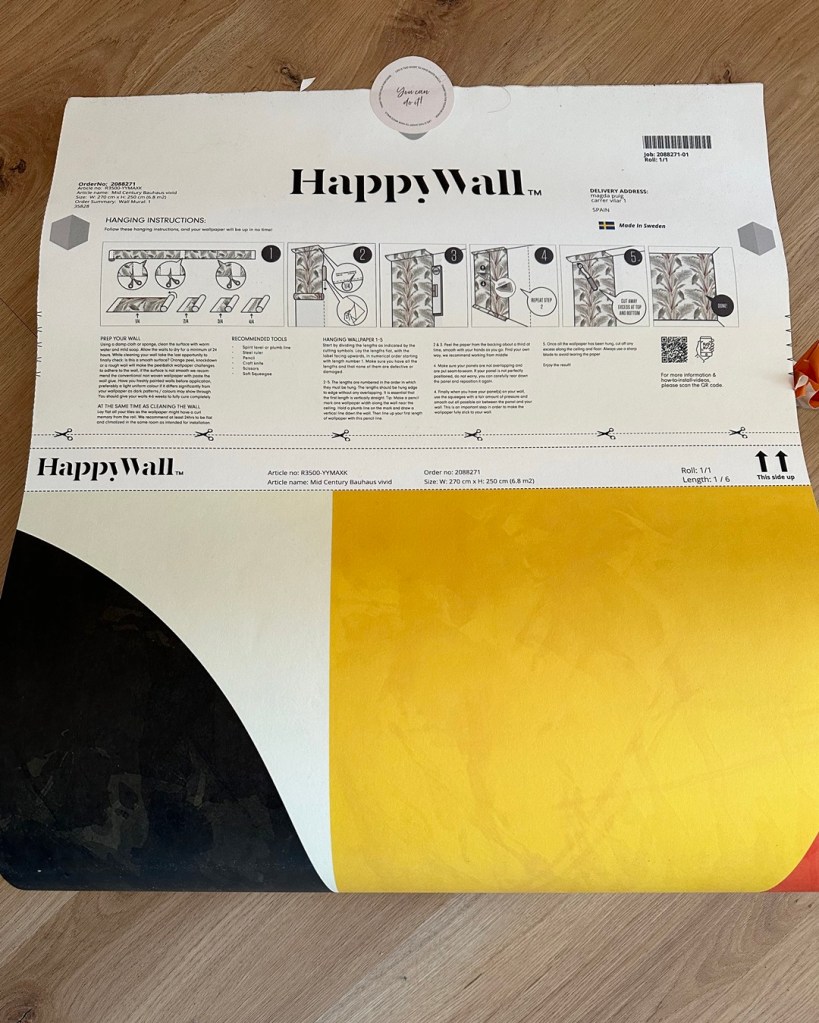 Papel Pintado Geométrico Autoadhesivo para decorar una habitación infantil.