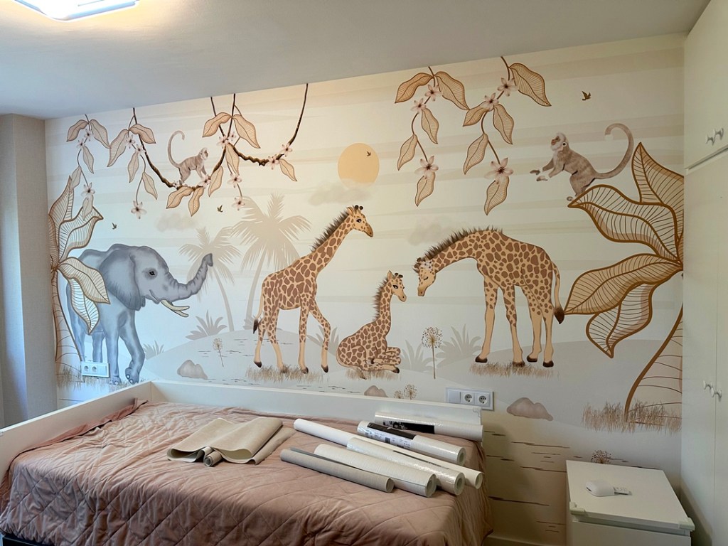 Mural Infantil Jungla de Amor de papelpintadoonline.com